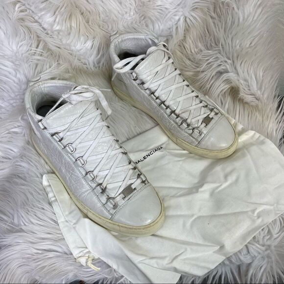Balenciaga Arena 341760 high top  leather lace up sneakers 8 EUR 41 - Picture 1 of 13
